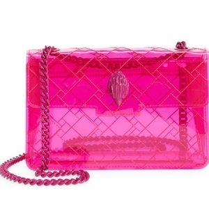 Kurt Geiger London Medium Kensington Pink Vinyl Convertible Shoulder Bag